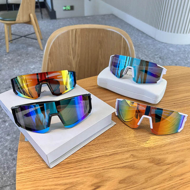 Hiking 2pcs Cycling Anti Light Glasses Men Women UV400 Sandproof Eye Protector Shades Outdoor Sports Goggle Anti Radiation Lens