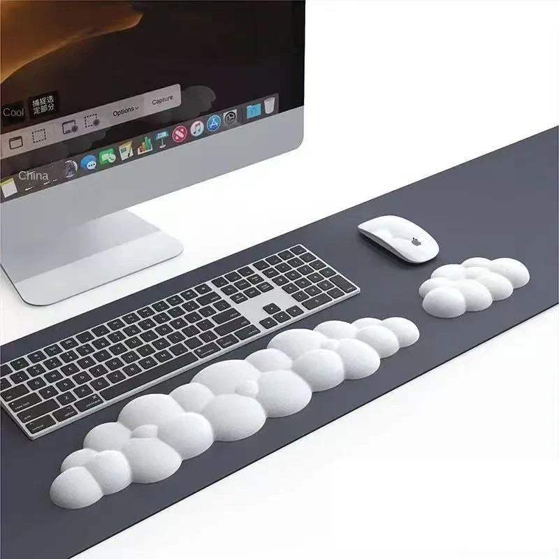 Mouse Pad with Wrist Rest Cloud Wrist Rest for Computer Keyboard Arm Wrist Rest with Non-Slip Base Extended Wrist Rest Ergonomic