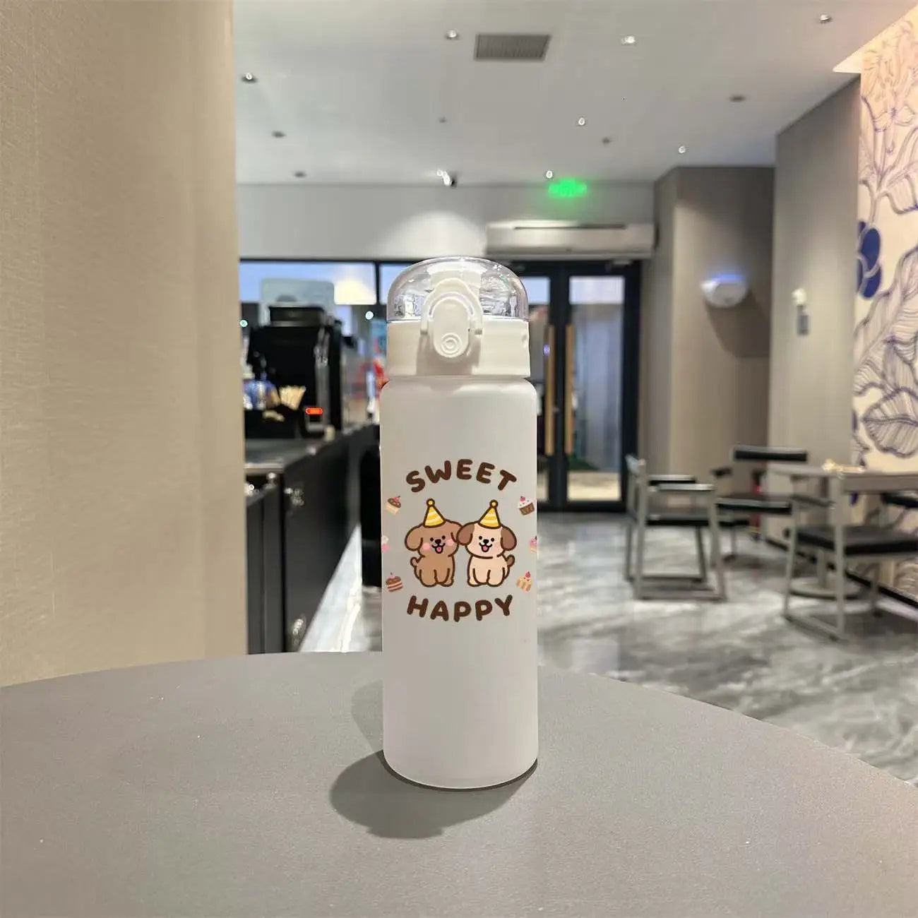 780ml 3D Printed Cute Cartoon Water Bottle Leakproof Plastic Straw Cup Portable Outdoor Large Capacity Sports Water Bottle