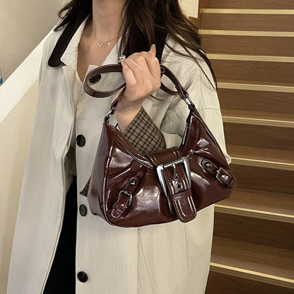 Y2K Retro Pleated Hobo Shoulder Bag for Women Hot Selling Maillard Style Underarm Bag Clutch Handbags for Travel Work Shopping