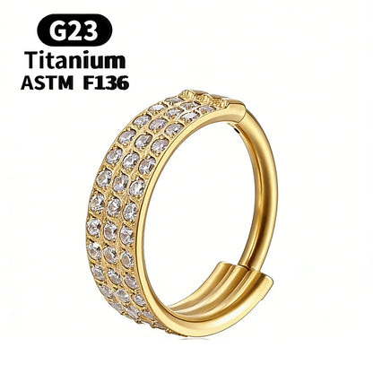 ASTM F136 Titanium 16G Hinged Nose Ring CZ Septum Clicker Cartilage Hoop Earrings Tragus Rook Daith Conch Helix Piercing Jewelry