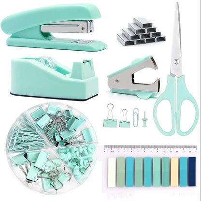 Desk Organizers Accessories Office Supplies with Stapler, Staple Remover, Clips, Scissor, Rule back-to-school Students Supplies