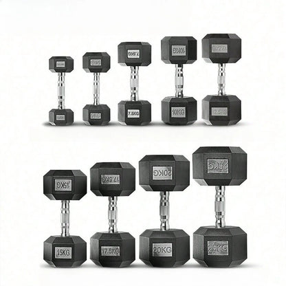 Hex dumbbells, 2.5-25 kg dumbbells,non-slip coating, ergonomic handle, solid iron dumbbell set, strength training,home gym