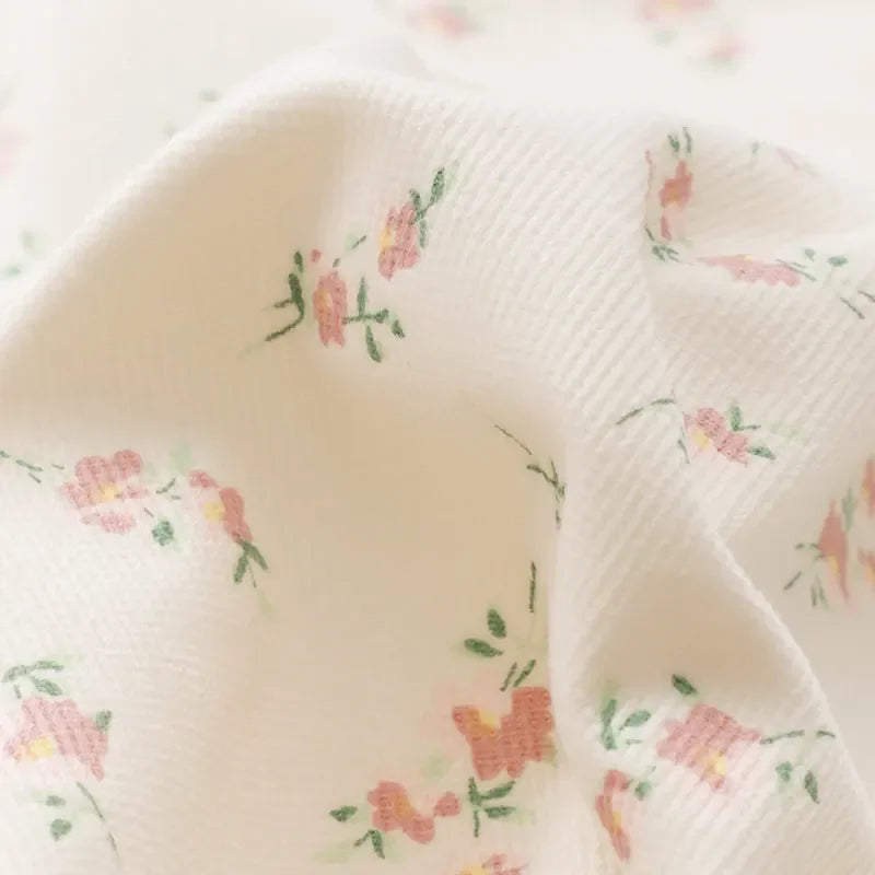 0.5m/1m Thickened Corduroy Fabric Small Floral Printed Fabric Making Dresses Children's Clothing Handmade DIY Clothing Fabrics
