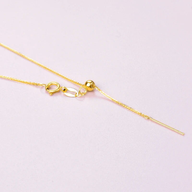 Pure 18K yellow gold necklace Fine Jewelry Needle Chopin au750 Fine Jewelry Chopin chain versatile party gift for women x534