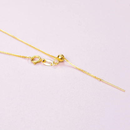 Pure 18K yellow gold necklace Fine Jewelry Needle Chopin au750 Fine Jewelry Chopin chain versatile party gift for women x534