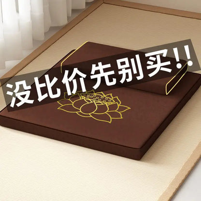 Thickened Zen Meditation Pad Coconut Fiber Embroidered Yoga Mat Home Use Sitting Cushion Yoga Mat Plant Floral Pattern