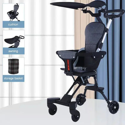 Children Walking Baby Stroller Infant Travel Carriage Cart Four Wheels Stroller Kid Foldable Trolley Baby Lightweight Stroller