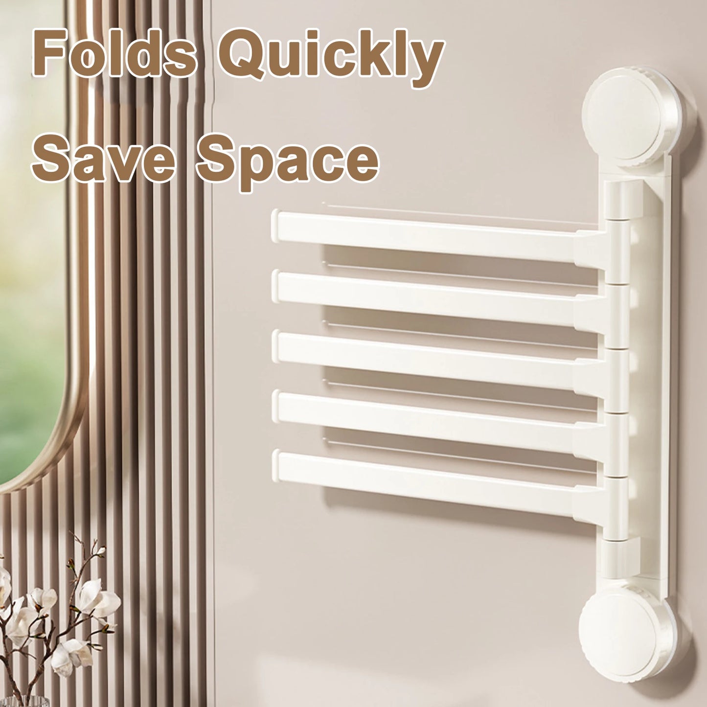 Towel Rack Rotatable Towel Holder Aluminum 2/3/4/5-Bar Towel Hanger Kitchen Bathroom Hanging Wall Mounted Suction Cup