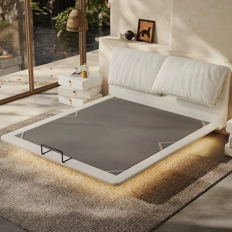 Home lit 150x200 180x200 200x220cm Fabric Suspension Bed 2 people Modern Minimalist double bedroom beds and bed frames furniture