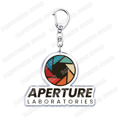 Popular Video Game Keychains for Accessories Bag Glados Aperture Laboratories Science Keyrings Jewelry Gamer Fans Gaming Gifts
