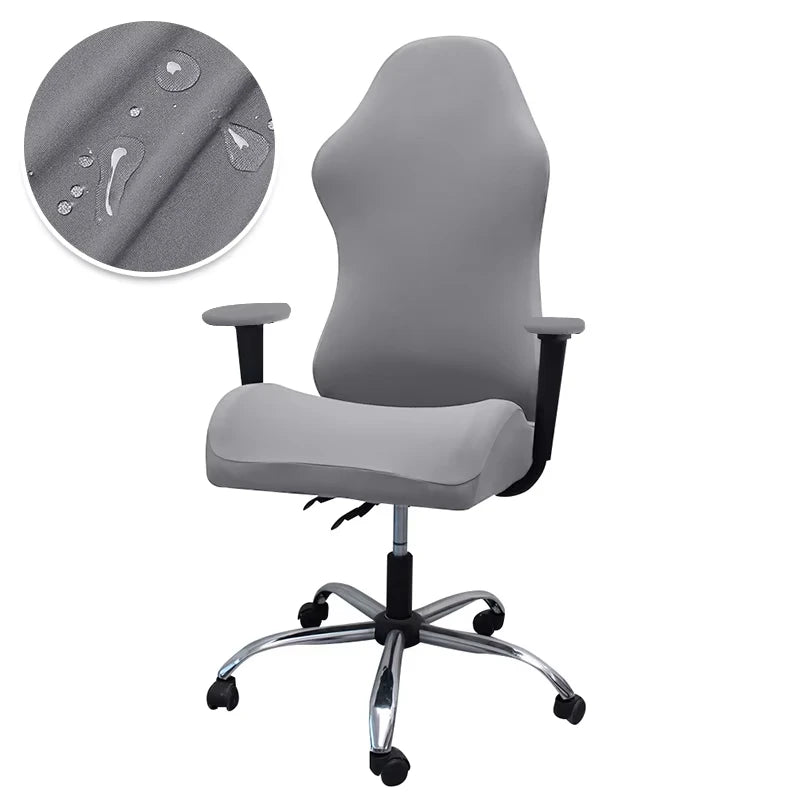 Solid Color Gaming Chair Cover Soft Elasticity Polar Fleece Armchair Slipcovers Computer Seat Chair Covers Stretch Rotating Lift