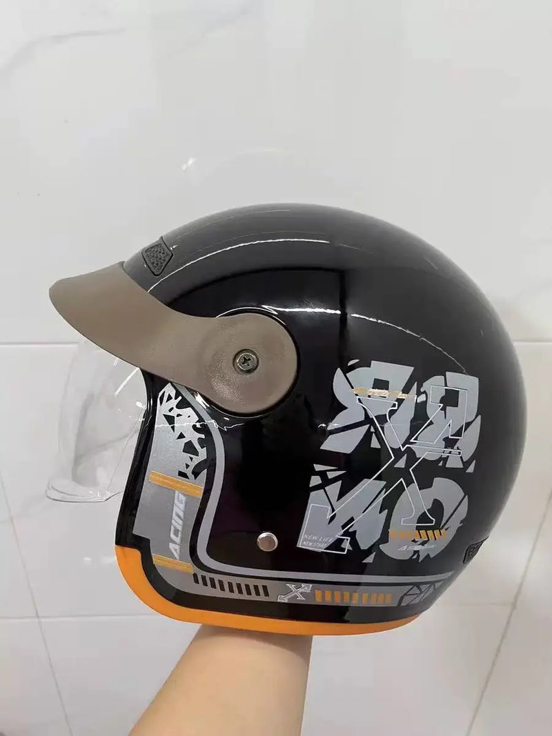 Electric Vehicle Motorcycle Warm Half Helmet, Certified Windproof, Unisex Four-season Safety Helmet