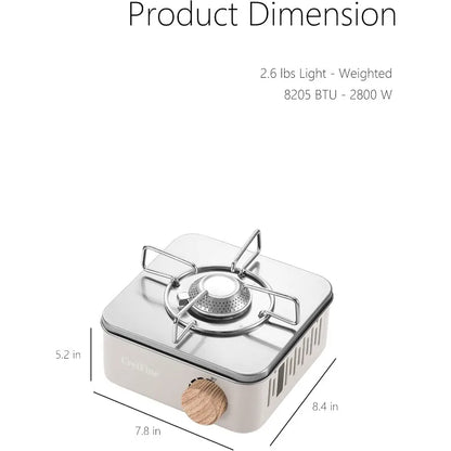 2800W Camping Mini Gas Stove Portable Cassette Furnace Butane Stove with Carrying Bag Outdoor Gas Burner for Picnic Camp Cooking