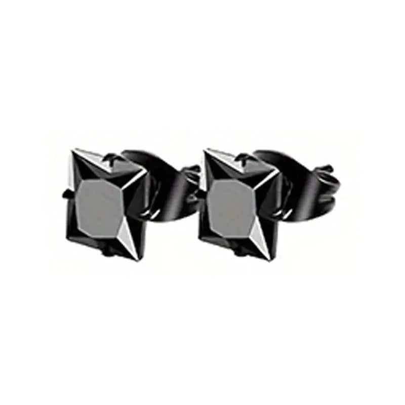 21 pairs of men's stainless steel earrings, circular CZ earrings, hypoallergenic earrings, unisex perforated earrings