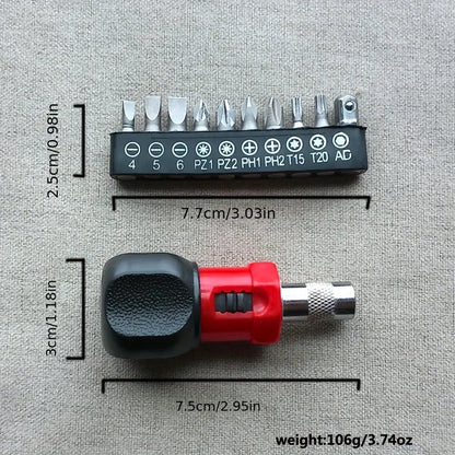 Multifunctional Ratchet Screwdriver with Reversible Quick And Labor-Saving Features, a Set of Household Hardware Tools