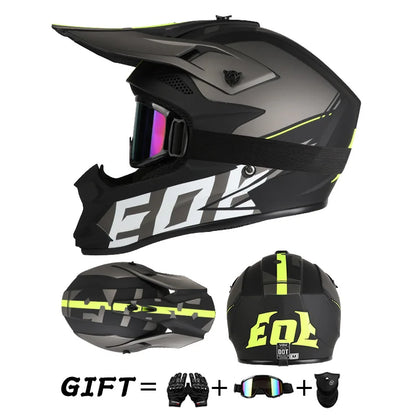 Off Road Motorcycle Helmet Rally Downhill Full Helmet Riding with Goggles Suitable for All Seasons for Men Women and Children