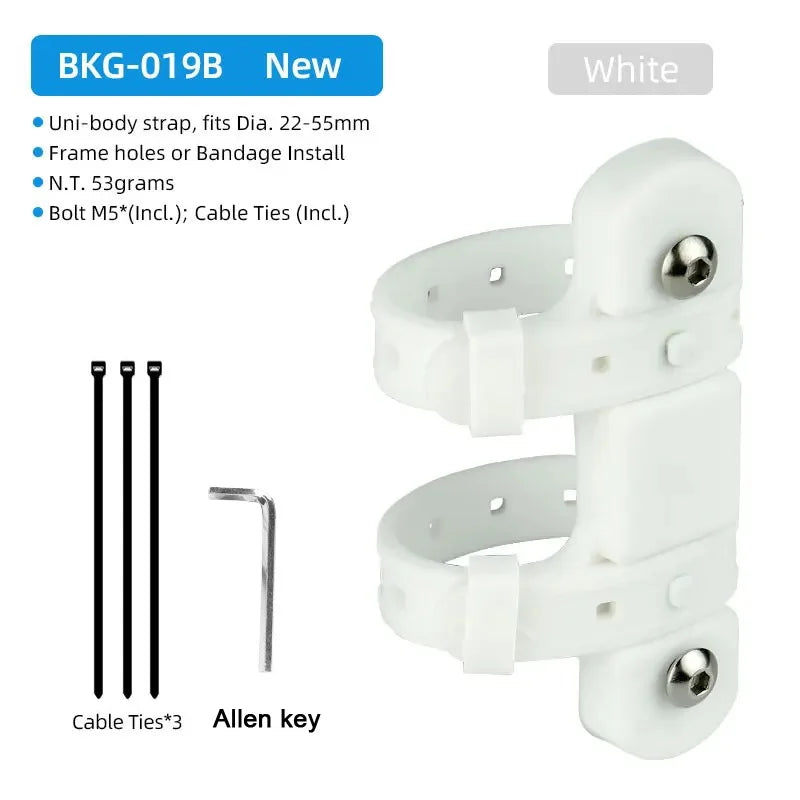 Bicycle Water Bottle Holder Adaptor 5 Colors Silicone Bottle Cage Strap Seatpost Fork Frame Multi Location Mounting Bike Parts