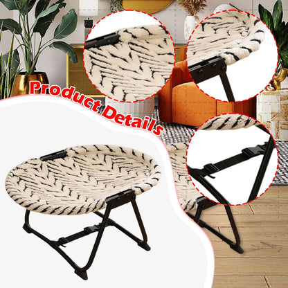 Elevated Pet Bed Folding Iron Frame Puppy Bedding with Storage Bag for Small Dogs and Cats Home Use