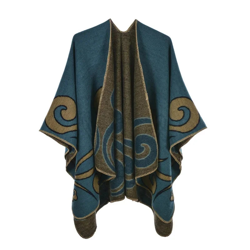 Winter Fashion Poncho Women Capes Scarf Imitation Cashmere Ladies Scarves Warm Shawls Wraps Woman Ponchos Bufanda Mujer Foulard