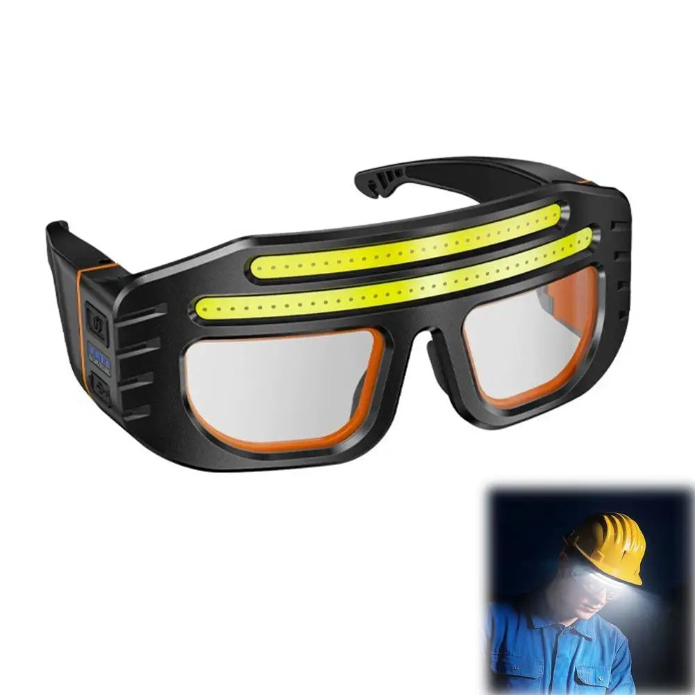 Headlamp With 2 Lens,Rechargeable LED Safety Glasses Headlights ,Detachable Sunglasses,Headlamp For Working,Riding,Night Fishing