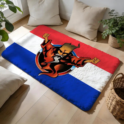 HHardcore Fashion Floor Mat Soft Flannel Absorbent Mat Non-Slip Rug Home Bedroom Bathroom