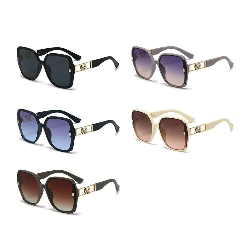 Fashionable Luxury Square Sunglasses, Premium Ladies' Sunglasses, Classic Vintage Eyewear, Women's Summer Travel Sunglasses.