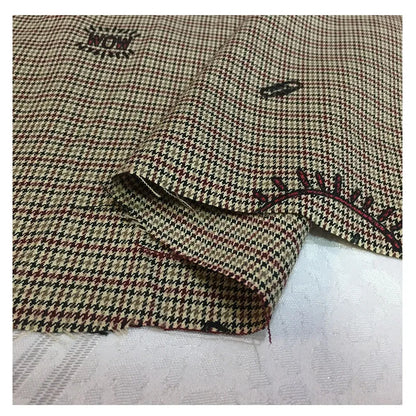 French Made Polyester Cotton Elastic Small Plaid Fabric Color Woven Fine Spun Clothing Material Printing Color Suiting Fabric