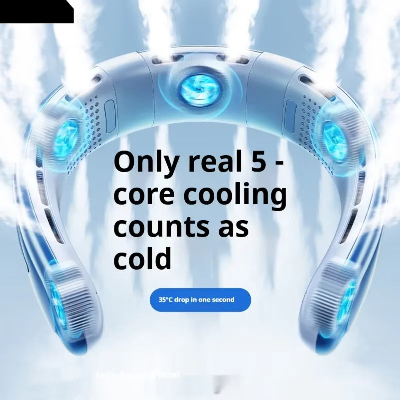 Portable Neck Fan  Rechargeable Fan Mini 3-Speeds Large Wind Outdoor Silent Electric Ventilador for Home Camping Outdoor