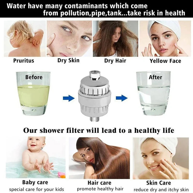 Filter Element 15-20 Grade Water Purification Household Water Purifier Shower Filter Set Bathing To Remove Residual Chlorine