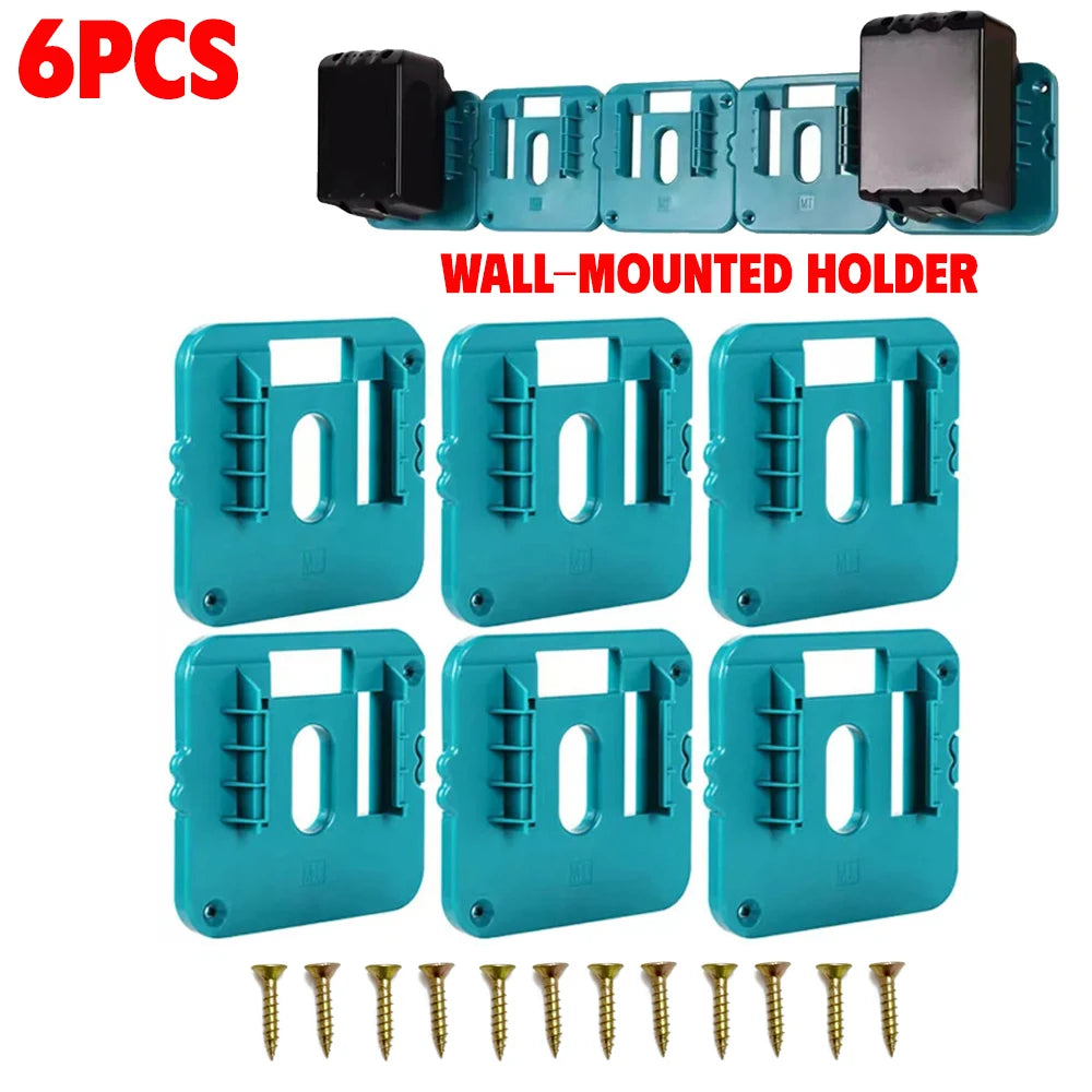 6-Slot Battery Carrying Holder for Makita 18V battery, Batteries Case Storage Organizer Rack, Portable Battery Caddy with Handle