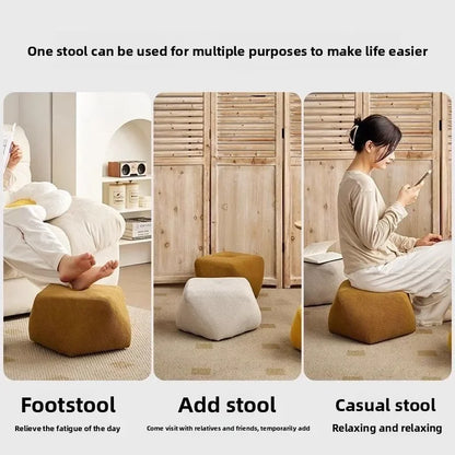 Solid wood octagonal stool for home use, shoe changing sofa, footrest, low stool, makeup seat, pedestal