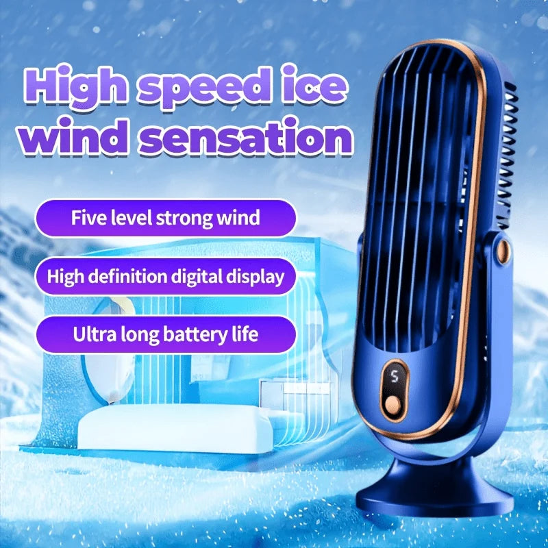 Portable USB Fan | 5 Speeds, 720° Swivel, Quiet Cool Breeze, Air Circulation, Indoor/Outdoor Use, Ideal For Home, Office, Trave