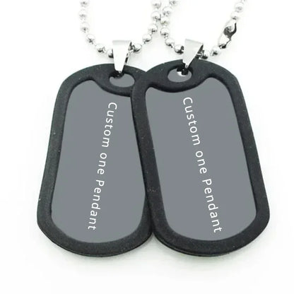 Customized ID Double Dog Tag Military Soldier Circle Pendants Titanium Steel Personalized Necklace Fashion Jewelry Free Carving