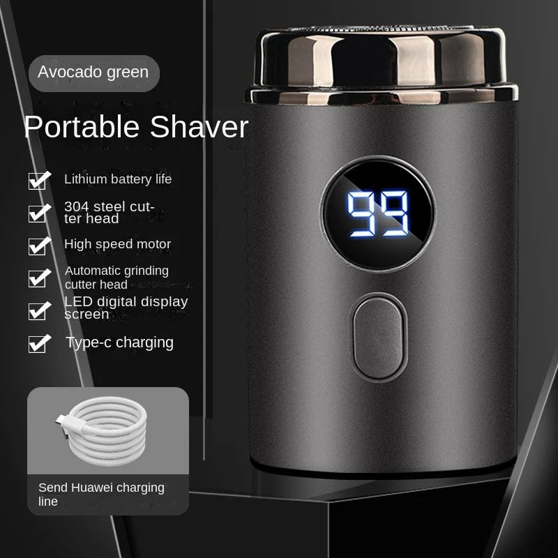 1 electric shaver, mini portable facial electric shaver, rechargeable dry wet dual-use men's shaver, car travel office shaver