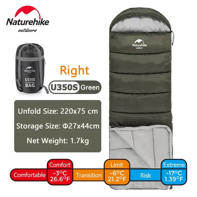 Naturehike Warm Sleeping Bag Ultralight Waterproof Splicable Double Sleeping Quilt Outdoor Winter Envelope Sleeping Bags