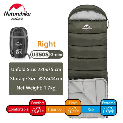 Naturehike Warm Sleeping Bag Ultralight Waterproof Splicable Double Sleeping Quilt Outdoor Winter Envelope Sleeping Bags
