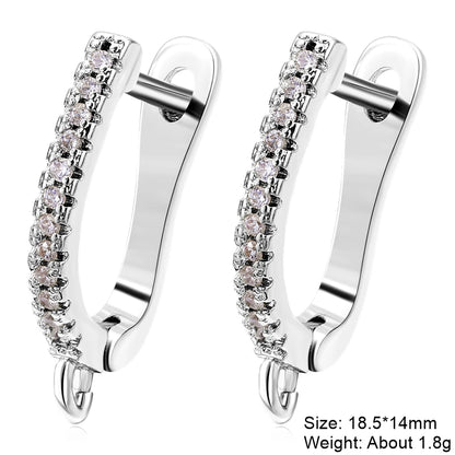 Juya 18K Gold Silver Plated Fastener Bales Fixture Earring Hook Locks For DIY Women Fashion Crystal Agate Charms Earrings Making