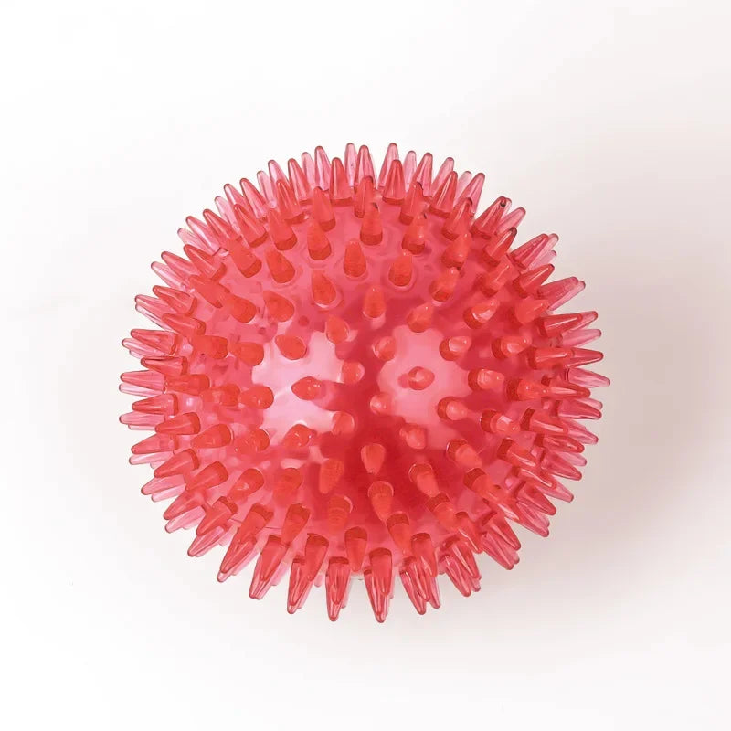 Pet Dog Toys Cat Puppy Sounding Toy Polka Squeaky Tooth Cleaning Ball TPR Training Teeth Chewing Toy Thorn Balls Pet Accessories