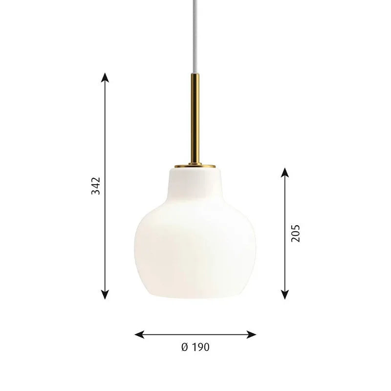 European Retro Bedside Bedroom Study Milk White Gourd Glass Single Head Small Chandelier