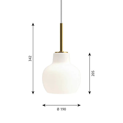 European Retro Bedside Bedroom Study Milk White Gourd Glass Single Head Small Chandelier