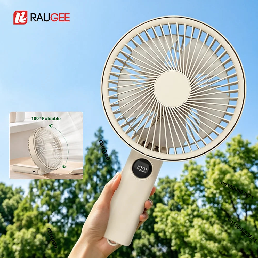 Portable Handheld Fan Folding Camping Fan 3600mAh Desktop USB Rechargeable Fan 199 Speed Powerful Wind Portable Outdoor Hand Fan