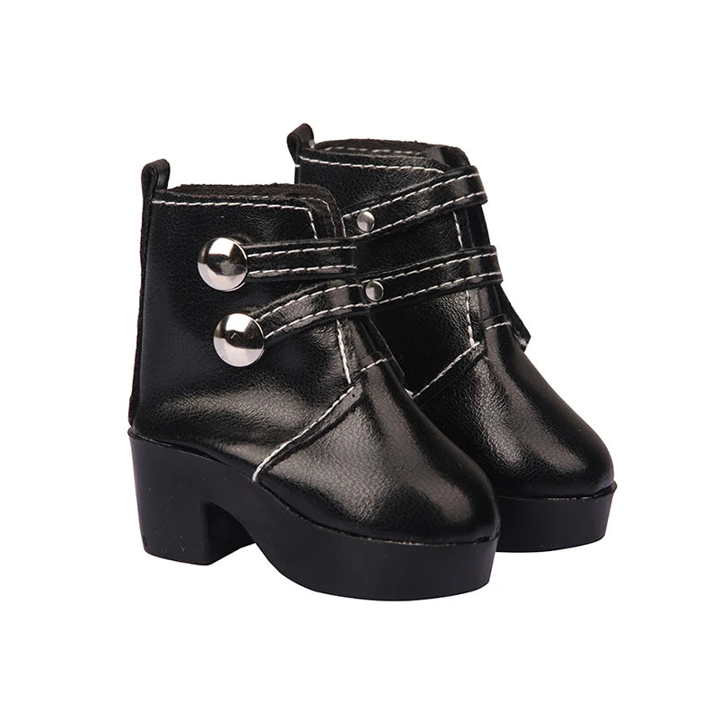 Toy Accessories 7cm Doll Shoes toys Fashion Double Breasted Leather Boots Rubber Girl Doll Shoes Accessory for Kids