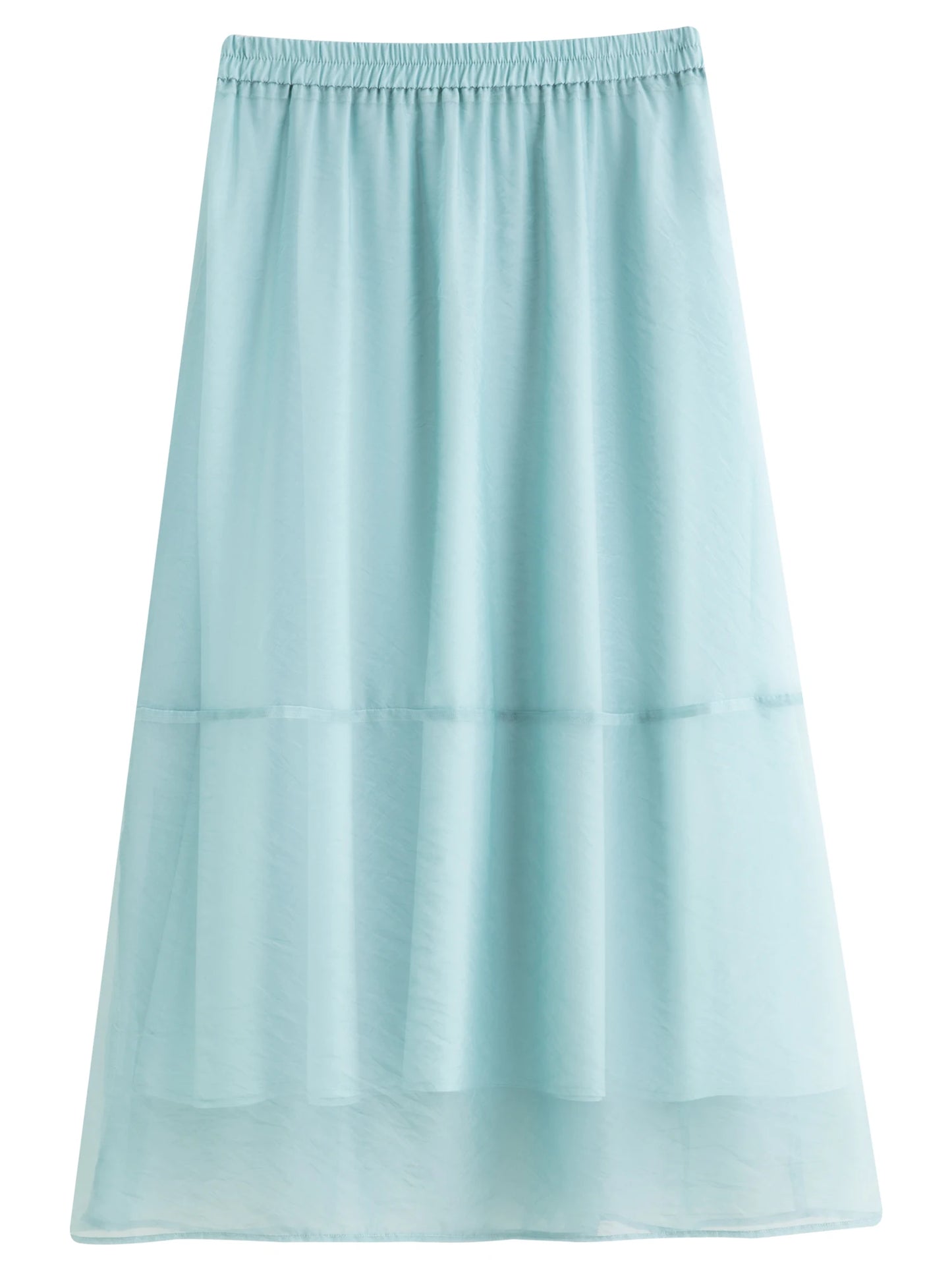 DUSHU 2025 Summer Women's High Waist Sheer Chiffon Skirt - A-Line Flowy Boho Skirt with Flattering Slimming Silhouette