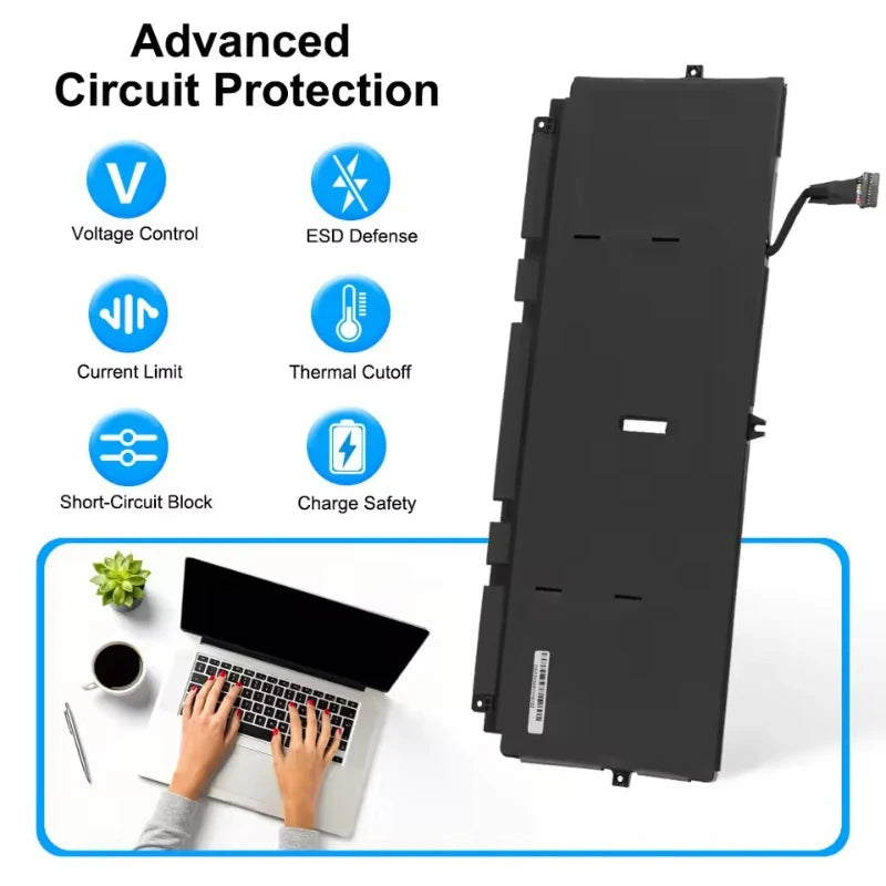 722KK 7.6V 52Wh Replacement Laptop Battery for Dell XPS 13 9300 9310 Series P117G P117G001 P117G002 2XXFW FP86V WN0N0 Laptop