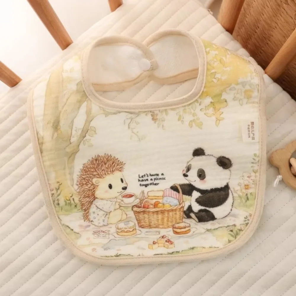 New Cotton Baby Bibs Adjustable Neck Baby Care Burp Clothes Washable Waterproof Eating Protector for Girls Boys