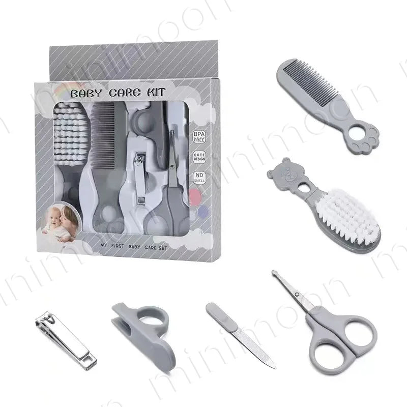 6-Piece Baby Grooming Kit & Hygiene Set, Safe Nail Clippers & Hair Brush Kit for Infant and Toddler Care