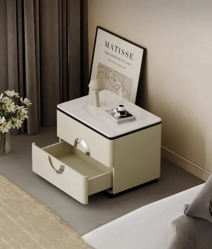 Italian Luxury Modern Bedside Cabinet Simple Household Bedroom Furniture With Panel Wood For General Home Use