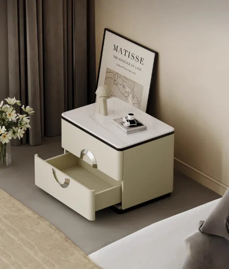 Italian Luxury Modern Bedside Cabinet Simple Household Bedroom Furniture With Panel Wood For General Home Use