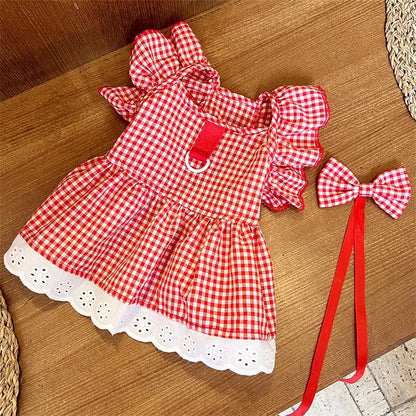 Pet Dog Clothes for Small Dogs Summer Pet Dress Fashion Print Puppy Princess Skirt Cute Flying Sleeve Cat Dress Pet Dog Costumes